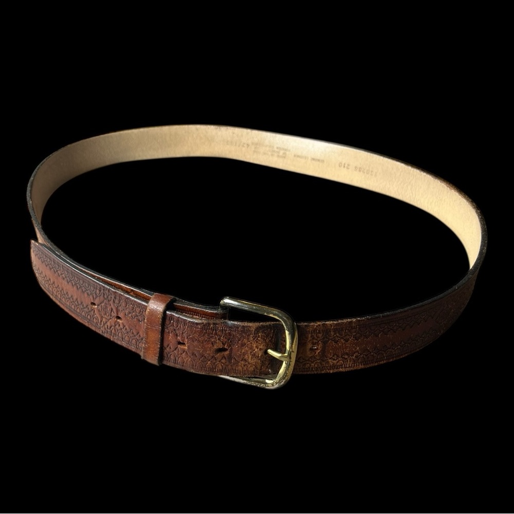 Vintage Men’s Brown Leather Belt Distressed Western Size 42 Cowboy Looper